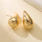 Stainless Steel Gold Plated Water Drop Earring