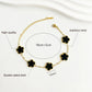 Gold Plated Stainless Steel Clover Pendant Bracelet